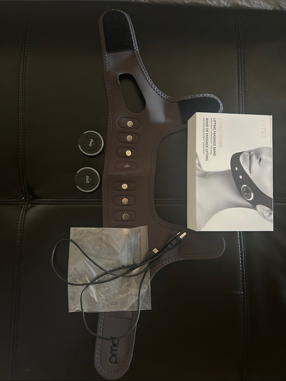 PMD Facial Lifting Band with Connectors in Dark Brown and Black